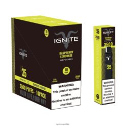 IGNITE Tobacco Outlet - IGNITE V35 paquete de 10 bolígrafos vaporizadores limonada de frambuesa 8VN0T0125