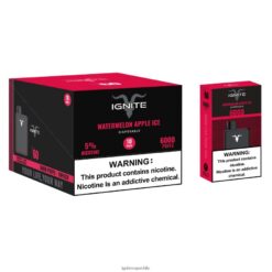 Pod IGNITE Nicotina - IGNITE V60 paquete de 10 bolígrafos vaporizadores sandía manzana hielo 8VN0T028