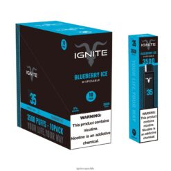 Vape IGNITE Nicotina - IGNITE V35 paquete de 10 bolígrafos vaporizadores hielo de arándanos 8VN0T0119
