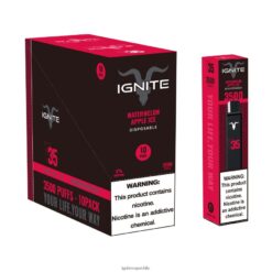 Vape IGNITE Nicotina - IGNITE V35 paquete de 10 bolígrafos vaporizadores sandía manzana hielo 8VN0T0129